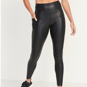 Old Navy Faux Leather Shimmer Leggings